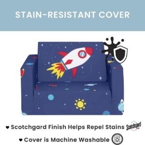 71sUfJLjU6L._AC_SL1500.jpg Delta Children Cozee 2-in-1 Convertible Sofa to Lounger - Comfy Flip Open Couch/Sleeper for Kids, Space