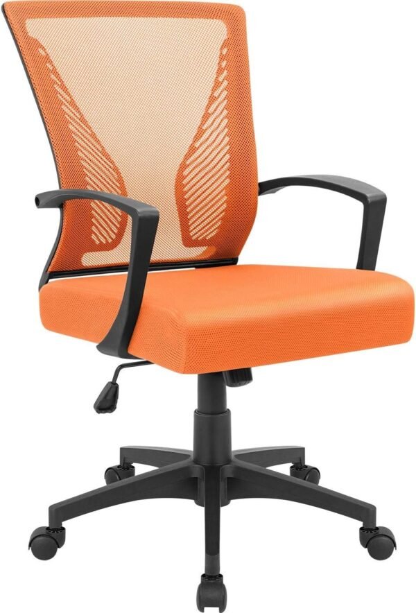 71sm4RWSe2L._AC_SL1500.jpg Office Chair Mid Back Swivel Lumbar Support Desk Chair, Computer Ergonomic Mesh Chair with Armrest (Black)