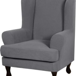 H.VERSAILTEX High Stretch Jacquard 2 Pieces Sofa Cover Couch Cover Furniture Sofa Slip Covers for Living Room, Polyester Spandex Jacquard Fabric Suit for T Cushion/Box Cushion (Sofa 72"-88", Navy)