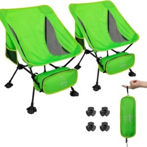 Ultralight Camping Chair for Backpacking Hiking, Portable Compact Lightweight Folding Camp Chairs for Adults - Square Aluminum Frame with Anti-Sinking Feet for Beach Lawn Travel BBQ Outdoor