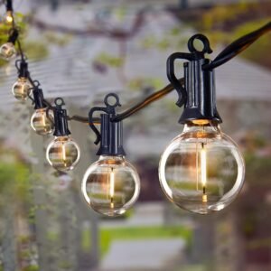 71vpbTOGCRL._AC_SL1500.jpg Outdoor String Lights 60 Feet G40 Globe Patio Lights with 32 Edison Shatterproof Bulbs(2 Spare), Waterproof Connectable Hanging Christmas Lights for Backyard Porch Balcony Party Xmas Decor