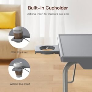 71w7ZgspPKL._AC_SL1500.jpg Adjustable TV Tray Table - TV Dinner Tray on Bed & Sofa, Comfortable Folding Table with 6 Height & 3 Tilt Angle Adjustments (Gray)