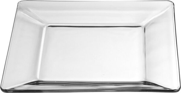 Glass Dinnerware Set, Sleek Square Clear Glass Plates and Bowls Set of 12, Dishwasher Safe Glass Dishes Set for Dinners and Parties
