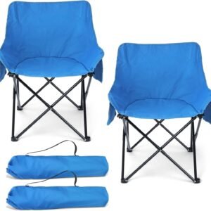 71wiRIk8CdL._AC_SL1500.jpg Camping Chair for Adults, Compact Folding Portable Chairs Set with Side Pockets for Outdoors Fishing, Hiking, Backpacking, Picnic, Beach, Travel, Supports to 250lbs, & Storage Bags (Black)