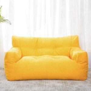 Lazy Sofa Bean Bag Double Small Sofa Dormitory Bedroom Balcony Leisure Recliner Velvet Cotton Bean Bag Jacket (no Padding),Yellow Single