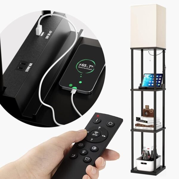 71xckZ_GAxL._AC_SL1500.jpg Floor Lamp with Shelves, 4-Tier Modern Shelf Floor Lamp with 3CCT LED Bulb, Display Lamp for Living Room, Bedroom and Office - Black