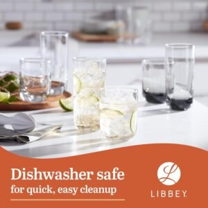 16-Piece Tumblers and Rocks Glass Set, Drinkware Glasses Set of 15.2 Oz Tumbler & 11.1 Oz Rock Glasses, Clear Drinking Glasses Set of 16