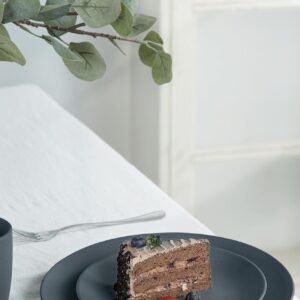 Moon Dinnerware Sets for 4, 12 Piece Stoneware Plates and Bowls Sets with Speckled Design, Matte Dish Set, Microwave and Dishwasher Safe, Charcoal