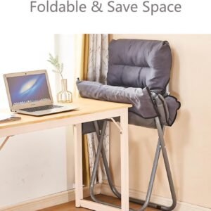 71ytKx8cZ8L._AC_SL1500.jpg Modern Lazy Chair with Ottoman, Adjustable Lazy Chaise Lounge with Side Pocket Folding Lounge Reclining Sofa Chair with Armrest for Bedroom Living Room Balcony, Grey