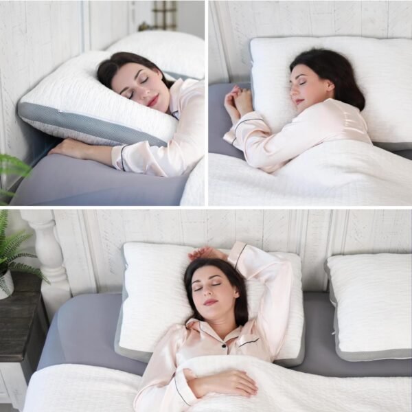 Pillows Queen Size Set of 2 - Rayon Derived from Bamboo Cool Cover, Soft Down Alternative Fluffy Filling, Cooling Breathable Pillow, Adjustbale Pillows for Side Back Stomach Sleepers