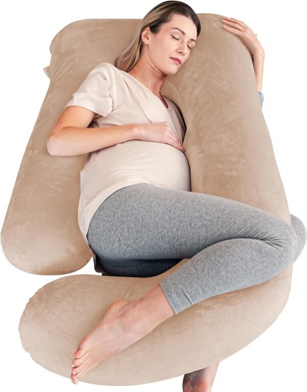 81051jpZSSL._AC_SL1500.jpg Cute Castle Pregnancy Pillows, Soft U-Shape Maternity Pillow with Removable Cover - Full Body Pillows for Adults Sleeping - Pregnancy Must Haves - Jumbo 57 Inch - Grey