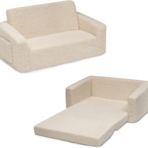8110SJvP8sS._AC_SL1500.jpg Delta Children Cozee Flip-Out Sherpa 2-in-1 Convertible Sofa to Lounger for Kids, Pink