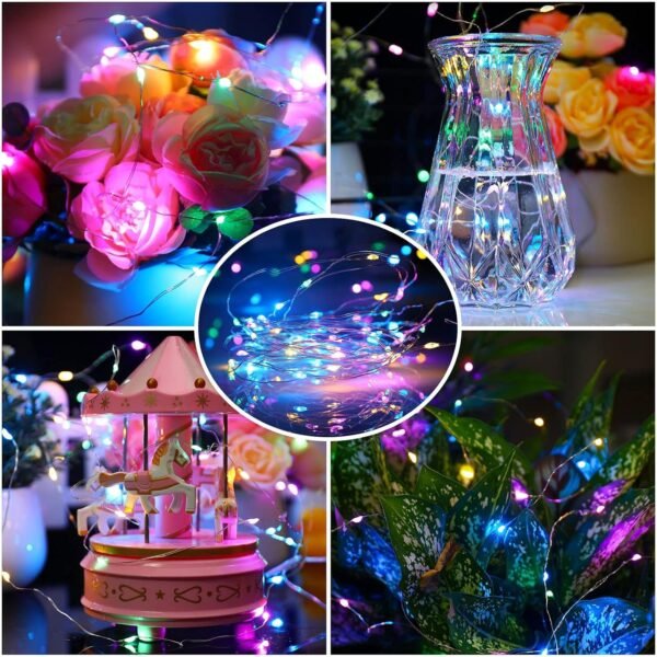 811ekXJjleL._AC_SL1500.jpg Mandiq 4 Pack Fairy Lights Battery Operated, String Lights 10ft 30 LEDs, Flashing and Constant Light Mode, Silver Wire Mini Lights for Festival, Christmas Decoration, Multicolor…
