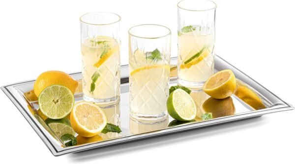 Kinsley Tall Highball Glasses Set of 8, 12 Ounce Cups, Textured Designer Glassware for Drinking Water, Beer, or Soda, Trendy and Elegant Dishware, Dishwasher Safe (Hiball)