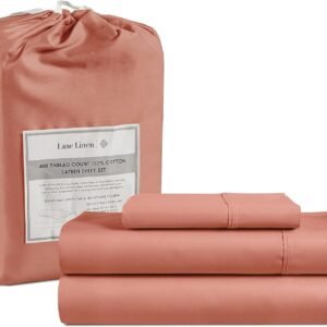 Queen Sheet Set, 4 Pc Queen Size Sheets Set, 450 Thread Count 100% Cotton Sheets, Cooling Sheets Queen Size, Soft and Breathable Bed Sheets Queen, Deep Pocket Queen Sheets - Ivory