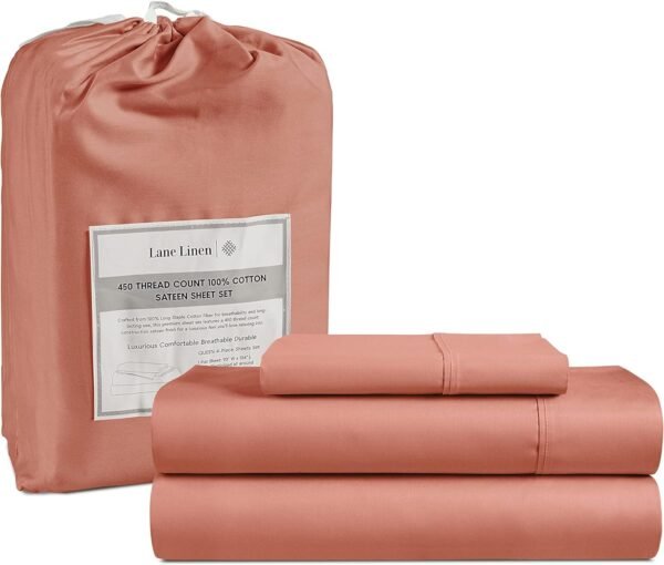 Queen Sheet Set, 4 Pc Queen Size Sheets Set, 450 Thread Count 100% Cotton Sheets, Cooling Sheets Queen Size, Soft and Breathable Bed Sheets Queen, Deep Pocket Queen Sheets - Ivory