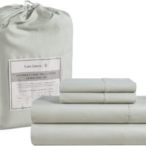 Queen Sheet Set, 4 Pc Queen Size Sheets Set, 450 Thread Count 100% Cotton Sheets, Cooling Sheets Queen Size, Soft and Breathable Bed Sheets Queen, Deep Pocket Queen Sheets - Ivory