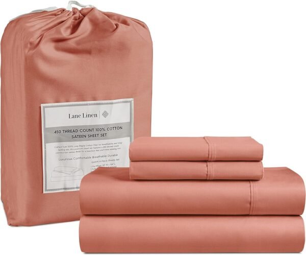 Queen Sheet Set, 4 Pc Queen Size Sheets Set, 450 Thread Count 100% Cotton Sheets, Cooling Sheets Queen Size, Soft and Breathable Bed Sheets Queen, Deep Pocket Queen Sheets - Ivory