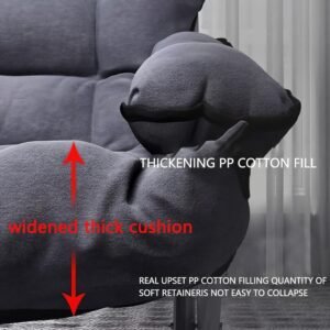 818KrA0CS8L._AC_SL1500.jpg Modern Lazy Chair with Ottoman, Adjustable Lazy Chaise Lounge with Side Pocket Folding Lounge Reclining Sofa Chair with Armrest for Bedroom Living Room Balcony, Grey