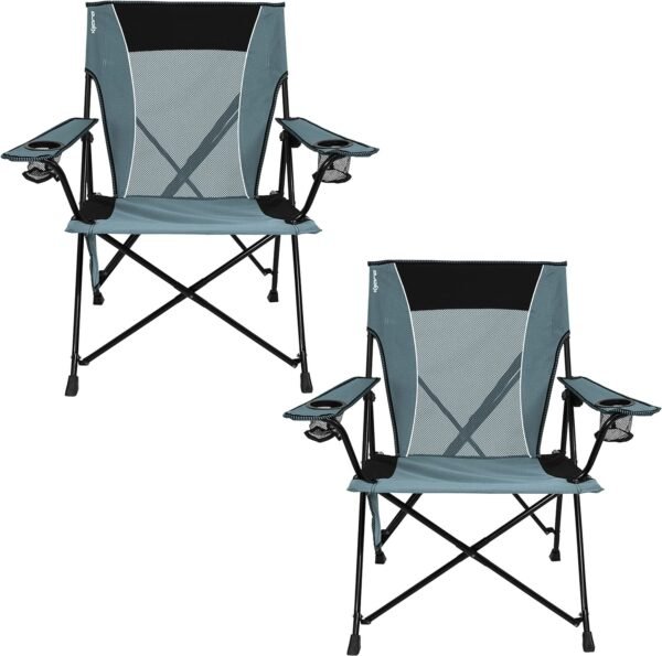 Dual Lock Portable Chair with Cooler - Vik Black, Folding, Camping, 300 lb Capacity, 2 Cup Holders