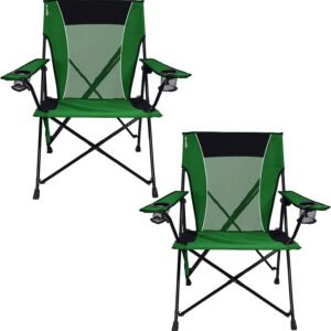 Dual Lock Portable Chair with Cooler - Vik Black, Folding, Camping, 300 lb Capacity, 2 Cup Holders