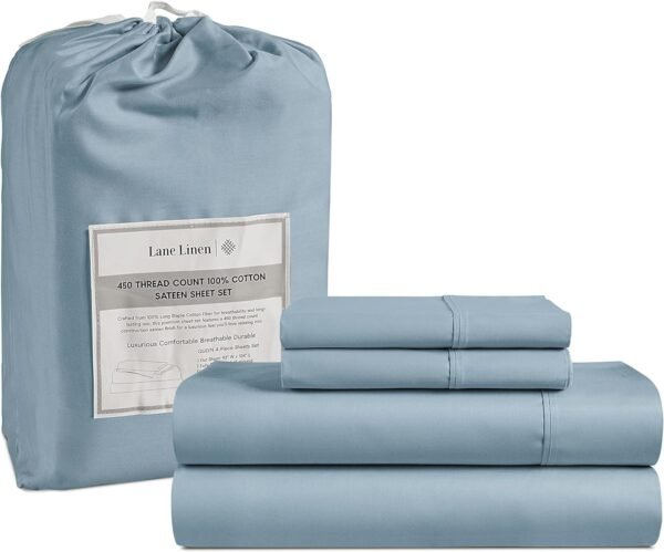 Queen Sheet Set, 4 Pc Queen Size Sheets Set, 450 Thread Count 100% Cotton Sheets, Cooling Sheets Queen Size, Soft and Breathable Bed Sheets Queen, Deep Pocket Queen Sheets - Ivory