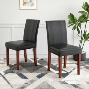 Dining Chairs, Kitchen Chairs Set of 2 with Solid Wood Legs, Armless Upholstered Indoor Kitchen Dining Room Chairs for Dining Room, Kitchen Chairs Parson Chairs