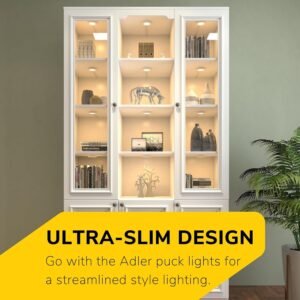 819jkFVDsiL._AC_SL1500.jpg 2.75" Wide 3000K Dimmable LED Puck Lights Kit, Plug-in Installation with recessed or Surface Mounted, Bronze Finished, Set of 3, IN-0102-3-BZ