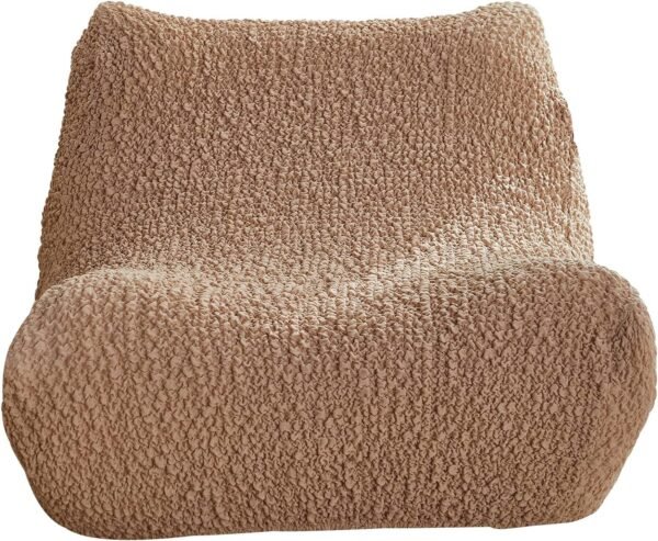 Single Seated Foam Sofa Covers, One Piece 3D High Density Couch Covers, Removable and Machine Washable Covers, Universally Matched with All Floor Sofas On The Market (Seersucker Milky White)