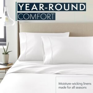 81BPNHyA3yL._AC_SL1500.jpg King Size Sheets Set, 4 pc Bed Sheets & Pillowcases Set - Machine Washable for Easy Care - Soft & Breathable All Season Microfiber Sheets with Deep Pockets - White