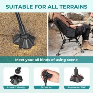 Ultralight Camping Chair for Backpacking Hiking, Portable Compact Lightweight Folding Camp Chairs for Adults - Square Aluminum Frame with Anti-Sinking Feet for Beach Lawn Travel BBQ Outdoor