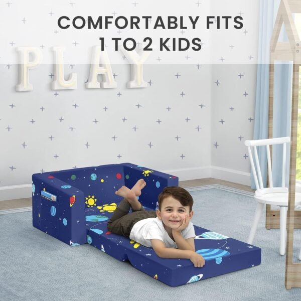 81Cxyj1eAdL._AC_SL1500.jpg Delta Children Cozee 2-in-1 Convertible Sofa to Lounger - Comfy Flip Open Couch/Sleeper for Kids, Space