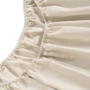 Queen Sheet Set, 4 Pc Queen Size Sheets Set, 450 Thread Count 100% Cotton Sheets, Cooling Sheets Queen Size, Soft and Breathable Bed Sheets Queen, Deep Pocket Queen Sheets - Ivory