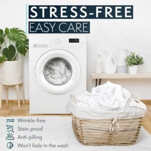 81Dv5iiRF5L._AC_SL1500.jpg King Size Sheets Set, 4 pc Bed Sheets & Pillowcases Set - Machine Washable for Easy Care - Soft & Breathable All Season Microfiber Sheets with Deep Pockets - White