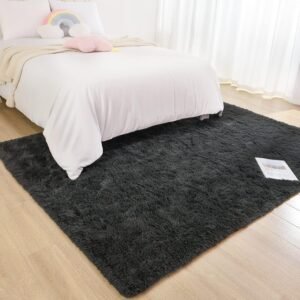 Soft Runner Rugs for Bedroom Living Room Plush Fluffy Rug 2x6 Feet, Shag Furry Area Rug Carpet Non Shedding for Nursery Children Kids Girls Room Home Decorative, Grey
