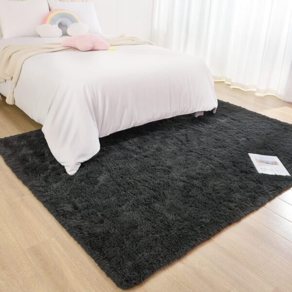 Soft Runner Rugs for Bedroom Living Room Plush Fluffy Rug 2x6 Feet, Shag Furry Area Rug Carpet Non Shedding for Nursery Children Kids Girls Room Home Decorative, Grey