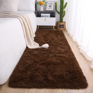 Soft Runner Rugs for Bedroom Living Room Plush Fluffy Rug 2x6 Feet, Shag Furry Area Rug Carpet Non Shedding for Nursery Children Kids Girls Room Home Decorative, Grey