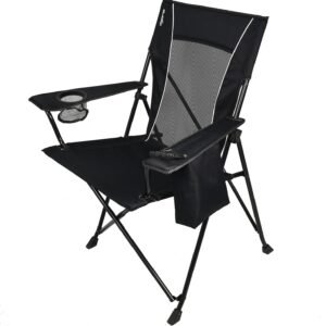 Dual Lock Portable Chair with Cooler - Vik Black, Folding, Camping, 300 lb Capacity, 2 Cup Holders
