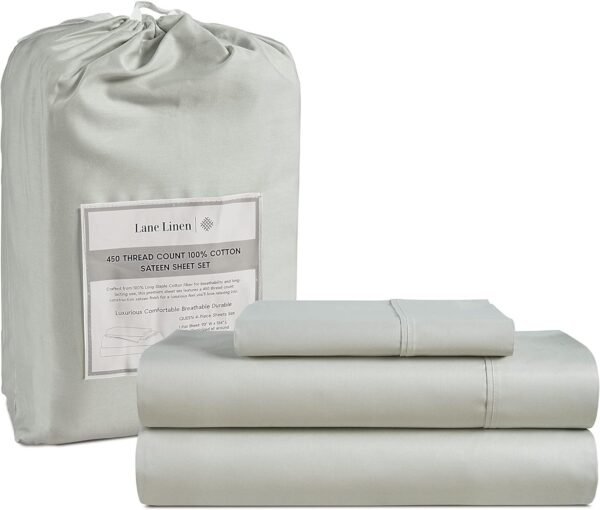 Queen Sheet Set, 4 Pc Queen Size Sheets Set, 450 Thread Count 100% Cotton Sheets, Cooling Sheets Queen Size, Soft and Breathable Bed Sheets Queen, Deep Pocket Queen Sheets - Ivory