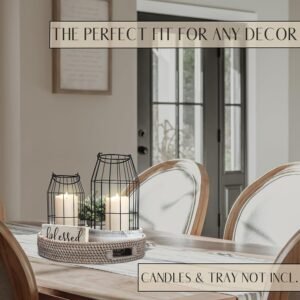 Rustic Farmhouse Lantern Decor - Stylish Decorative Lanterns for Your Living Room, Fireplace Mantle or Kitchen Dining Table - Modern Upscale Beauty for Your Entire Home