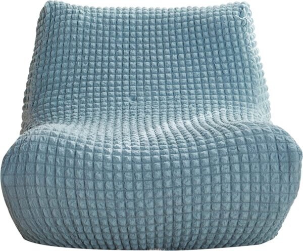 Single Seated Foam Sofa Covers, One Piece 3D High Density Couch Covers, Removable and Machine Washable Covers, Universally Matched with All Floor Sofas On The Market (Seersucker Milky White)