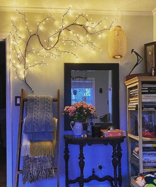 81K9np0TVGL._AC_SL1500.jpg Enchanted Willow Vine Light, Christmas Decorations Flexible DIY Vines for Room Decor, 144 LEDs Artificial Plants Tree Branches,7.5FT Vines with Lights for Wall Bedroom Living Room Decor(1PCS)