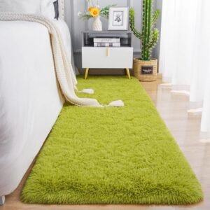 Soft Runner Rugs for Bedroom Living Room Plush Fluffy Rug 2x6 Feet, Shag Furry Area Rug Carpet Non Shedding for Nursery Children Kids Girls Room Home Decorative, Grey