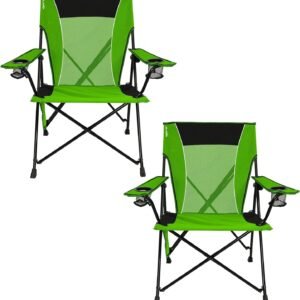 Dual Lock Portable Chair with Cooler - Vik Black, Folding, Camping, 300 lb Capacity, 2 Cup Holders