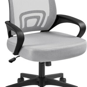 Office Computer Desk Chair Swivel Rolling, Cute Task Chair Ergonomic Conference Room, Mesh Work Study Chair Basic Comfy Desktop Chair with Wheels Arms, Blue