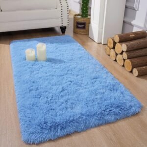 Soft Runner Rugs for Bedroom Living Room Plush Fluffy Rug 2x6 Feet, Shag Furry Area Rug Carpet Non Shedding for Nursery Children Kids Girls Room Home Decorative, Grey