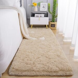 Soft Runner Rugs for Bedroom Living Room Plush Fluffy Rug 2x6 Feet, Shag Furry Area Rug Carpet Non Shedding for Nursery Children Kids Girls Room Home Decorative, Grey