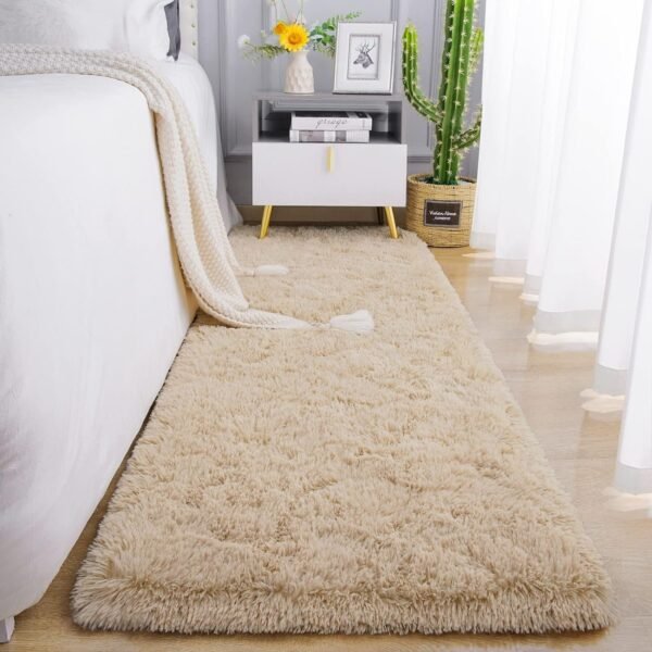 Soft Runner Rugs for Bedroom Living Room Plush Fluffy Rug 2x6 Feet, Shag Furry Area Rug Carpet Non Shedding for Nursery Children Kids Girls Room Home Decorative, Grey