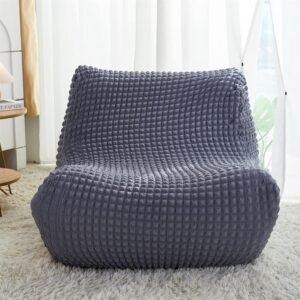 Single Seated Foam Sofa Covers, One Piece 3D High Density Couch Covers, Removable and Machine Washable Covers, Universally Matched with All Floor Sofas On The Market (Seersucker Milky White)