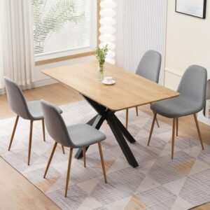 81NX1xyN_4L._AC_SL1500.jpg Dining Chairs Set of 4,Modern Upholstered Dining Room Chairs, Kitchen Chairs with Metal Legs, Comfortable Kitchen Chairs for Dining Room Kitchen Bedroom Cafe Bistro Restaurant,Grey